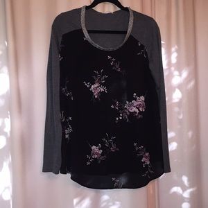 Maurices chiffon/cotton floral top